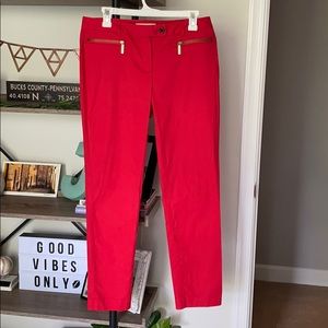 Red Michael Kors dress pants with gold hardware